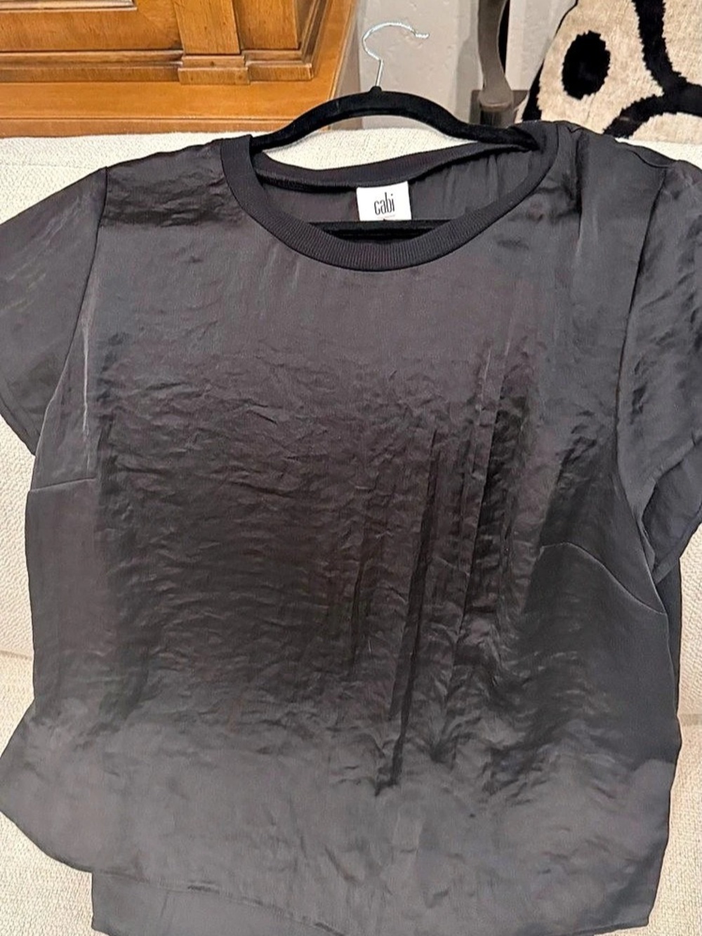 CAbi Short Sleeve Tee in Black Size Large Like New